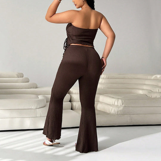 Damen Kombinationsanzug mit elegantem Volant und schmalem Bein EB