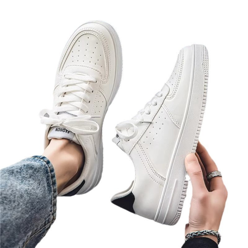 Unisex minimalistische Low-Top Court-Sneaker mit perforiertem Obermaterial, gepolstertem Fersenkragen und stoßdämpfender Laufsohle EB