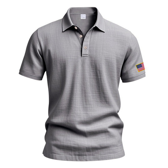 Herren Poloshirt mit strukturiertem Design und Kontrastknopf EB