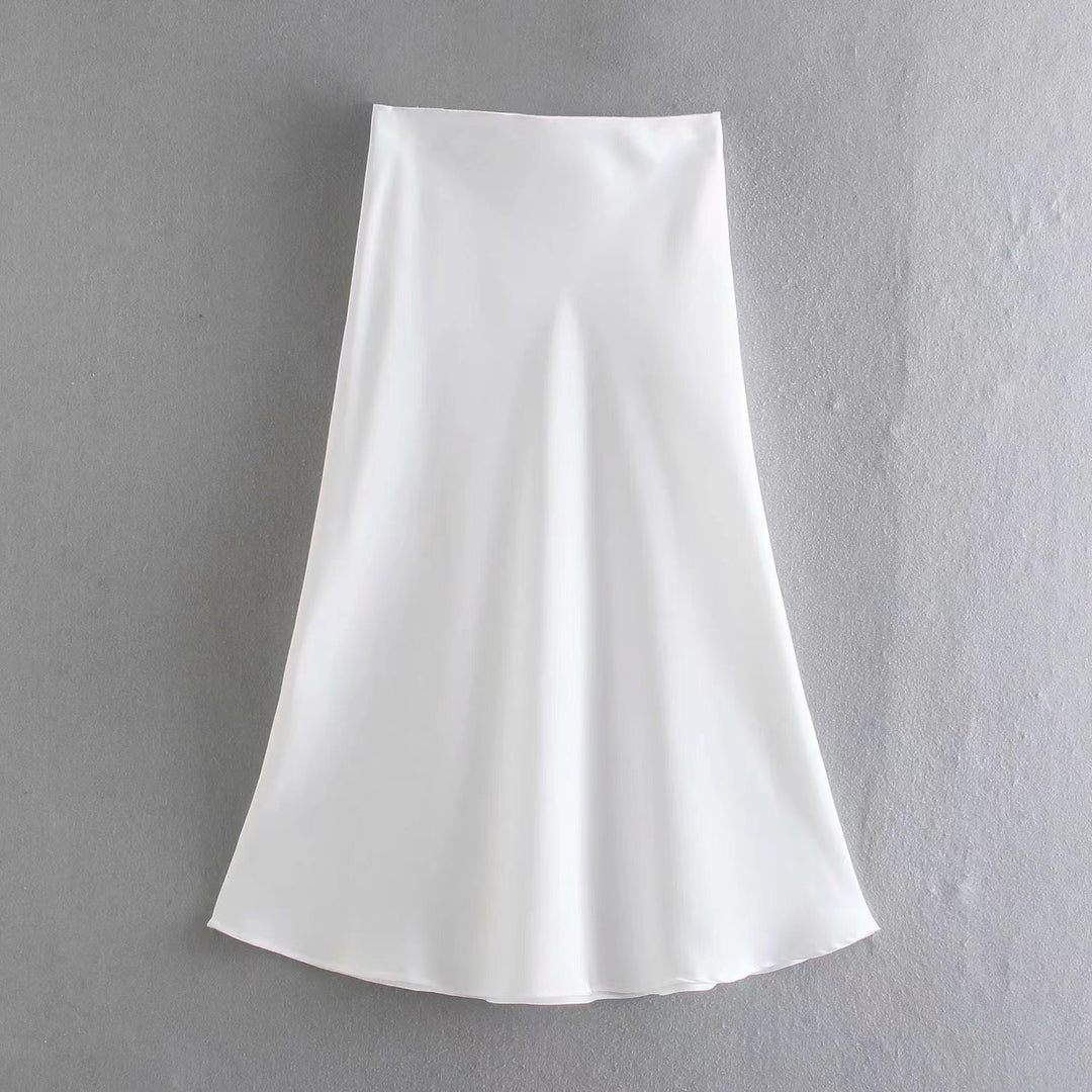 Damen Maxi-Rock aus fließendem Stoff mit elegantem Fall EB