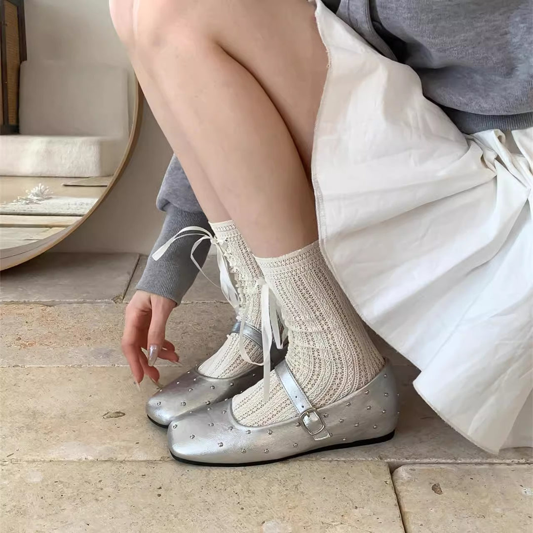 Damen Ballerinas mit dekorativer Schnalle und funkelndem Design EB