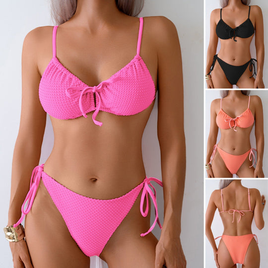 Damen Triangel-Bikini mit verspielten Bindebändern EB