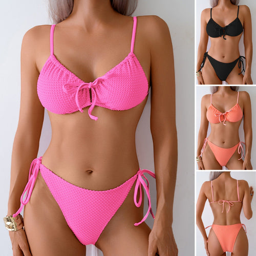 Damen Triangel-Bikini mit verspielten Bindebändern EB