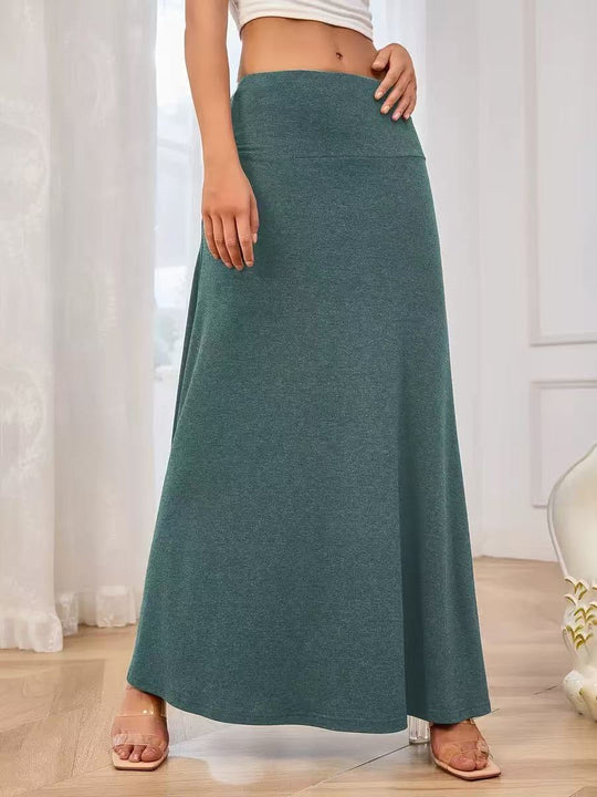 Damen Maxi-Rock aus weichem Stretch-Material mit hohem Taillenbund EB