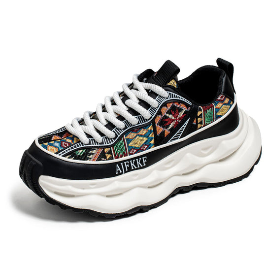 Damen Komfortable Sneakers im Ethno-Stil mit dämpfender Sohle EB
