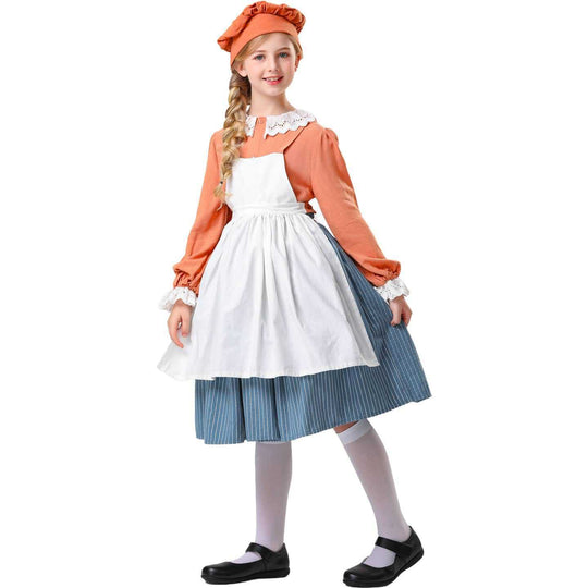 Damen Trachtenkleid mit Schürze und Mütze EB