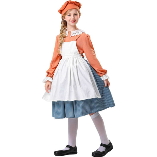 Damen Trachtenkleid mit Schürze und Mütze EB