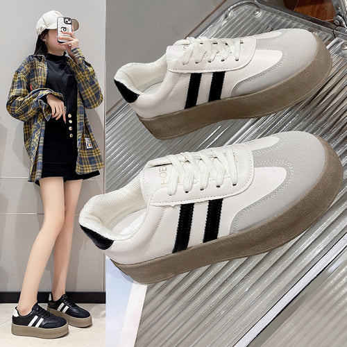 Damen Plattform Sneakers mit modischem Obermaterial und verstärkter Dämpfung EB