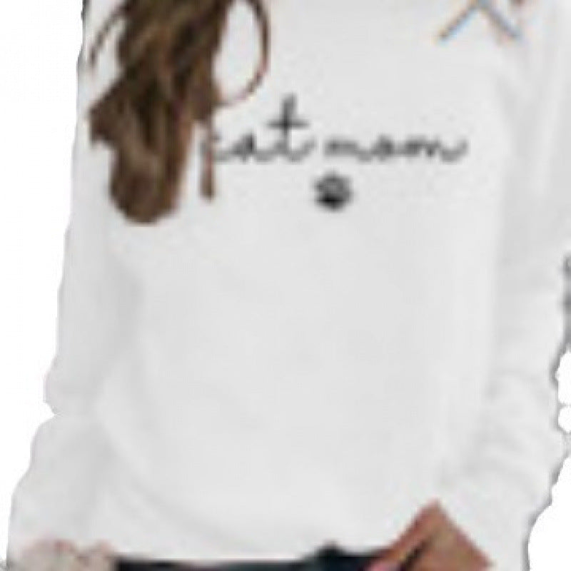 Damen Sweatshirt mit kreativem Katzenmama-Design EB