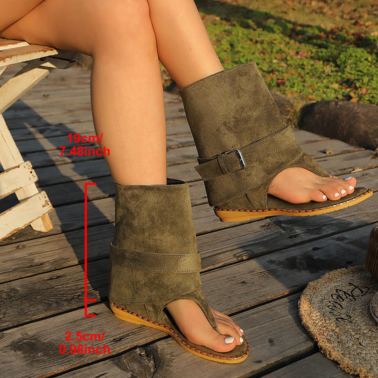 Damen Offene Wedgesandalen mit modischem Obermaterial und verstellbarem Riemen EB