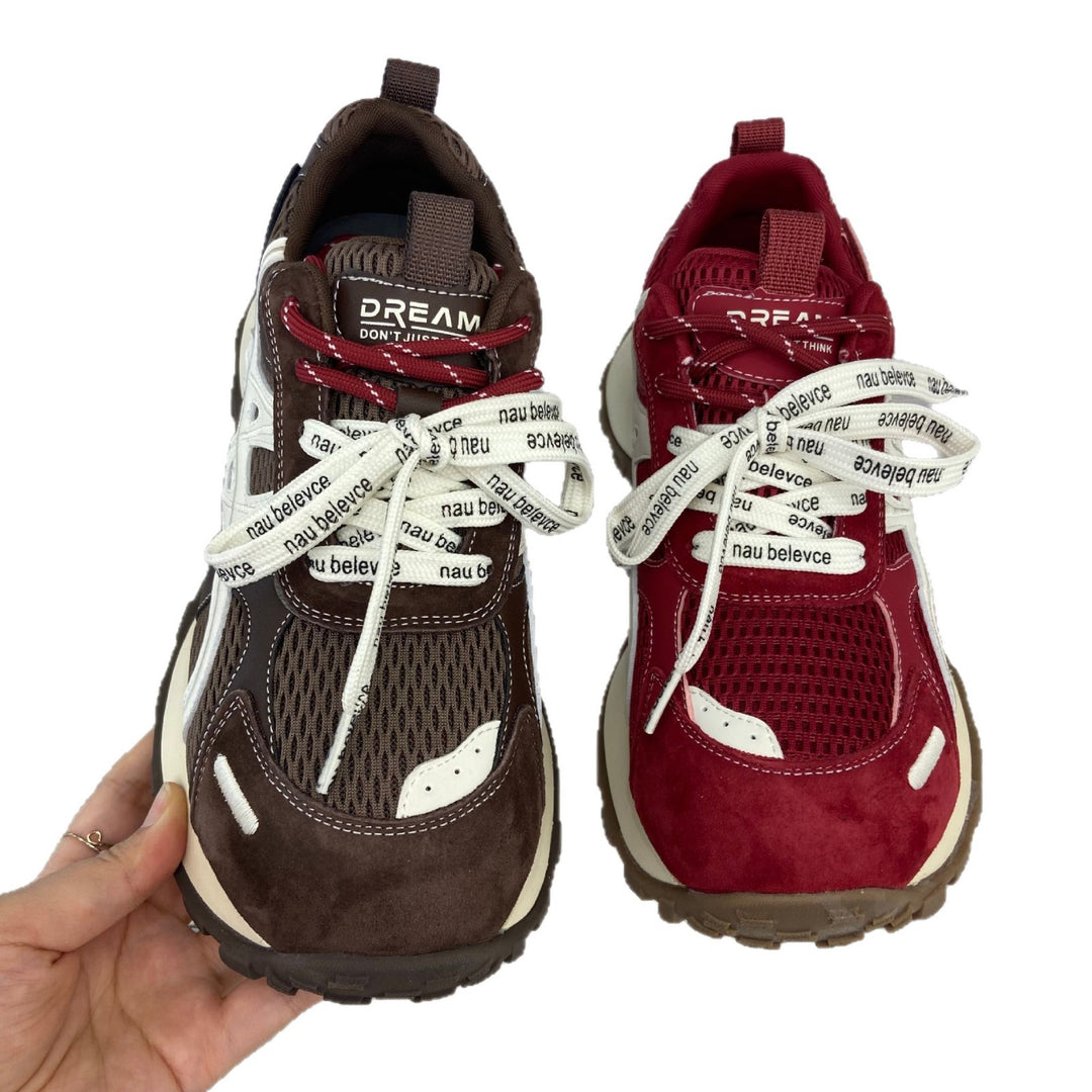 Damen Sportliche Plateau-Sneaker mit atmungsaktiver Mesh-Oberfläche und dämpfender Sohle EB