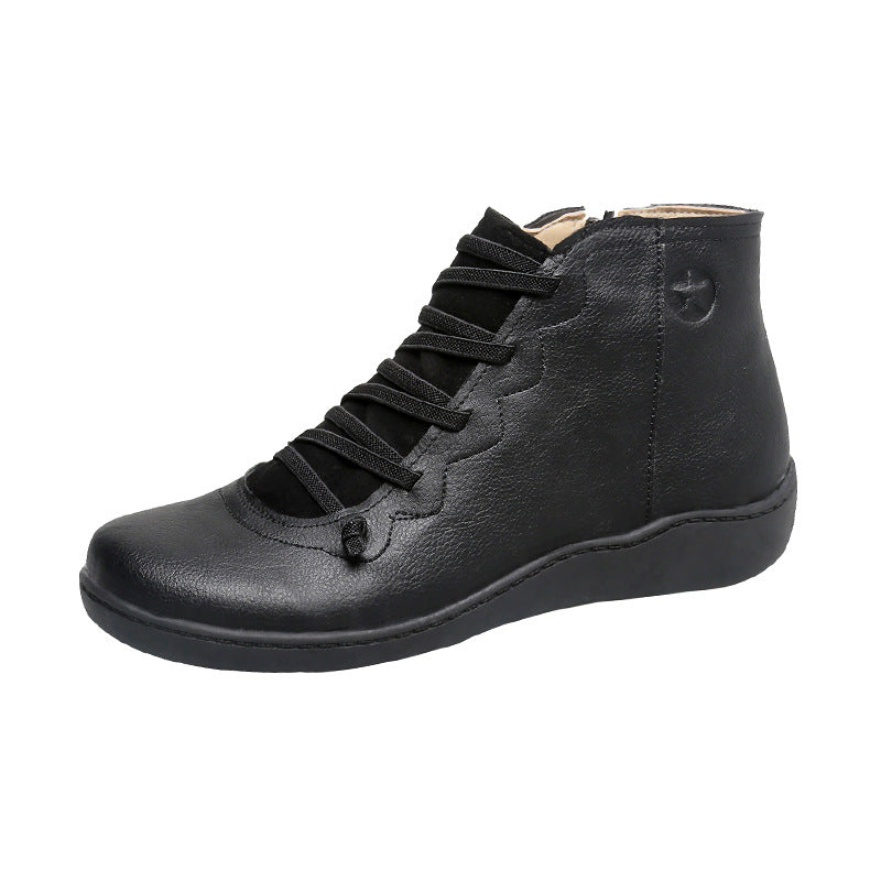 Damen komfortabler Schnür-Bootie mit ergonomischem Fußbett, weichem Schaft und flexibler Profilsohle EB