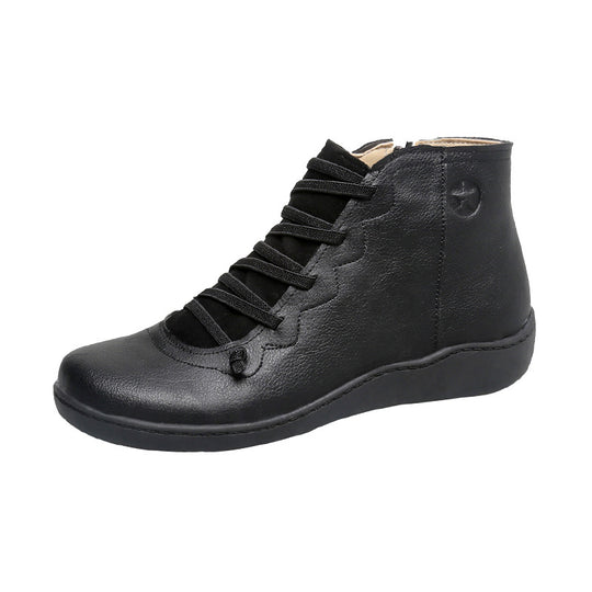 Damen komfortabler Schnür-Bootie mit ergonomischem Fußbett, weichem Schaft und flexibler Profilsohle EB