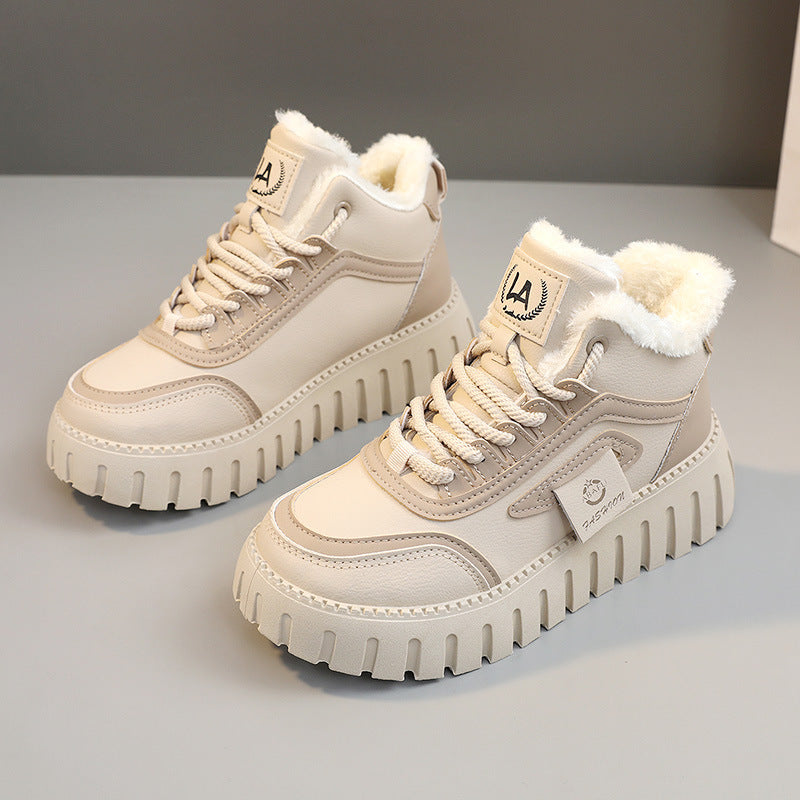Damen Sportliche High-Top Sneakers mit gefüttertem Innenfutter und rutschfester Laufsohle EB