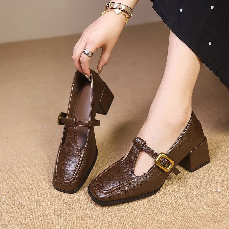 Damen Hochwertige Slingback-Pumps mit schickem Riemchen und quadratischer Zehenpartie EB