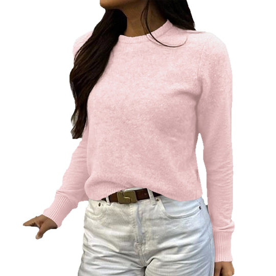 Damen nan kurz geschnittener Feinstrickpullover mit weitem U-Boot-Ausschnitt und gerippten Bündchen EB