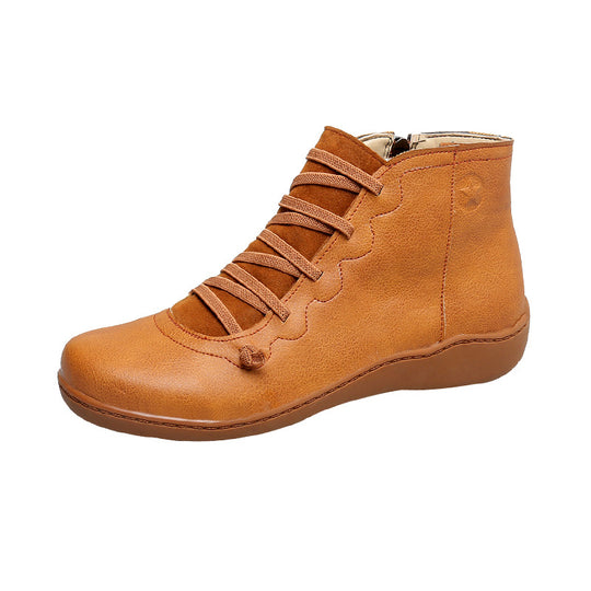 Damen komfortabler Schnür-Bootie mit ergonomischem Fußbett, weichem Schaft und flexibler Profilsohle EB