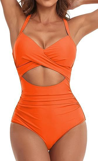 Damen Cut-Out Badeanzug mit Kreuzgurt EB