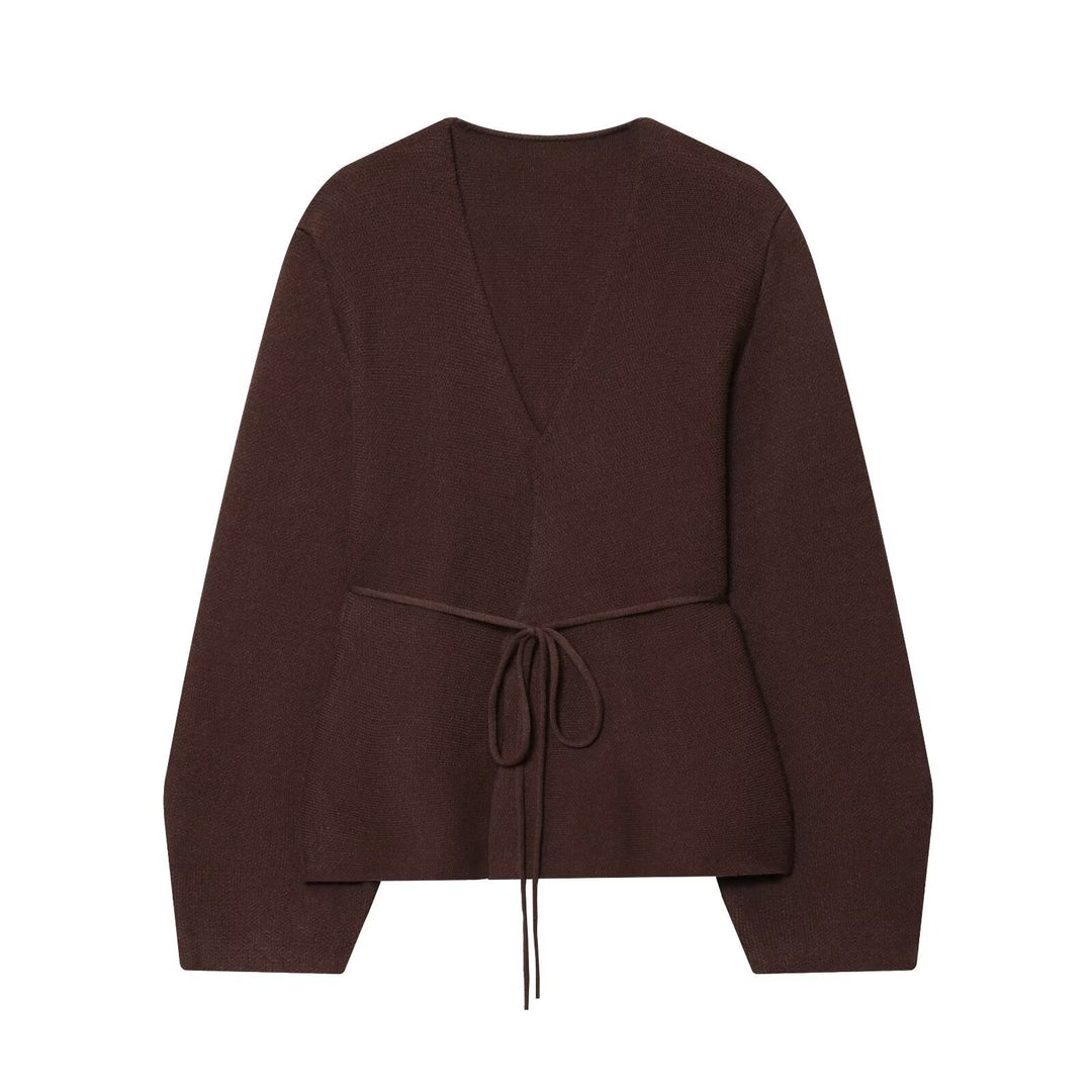 Damen Wickelstrickjacke mit eleganter Taillierung EB