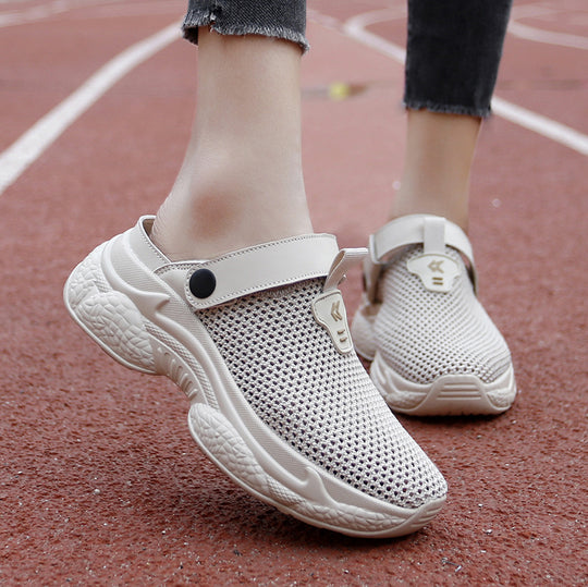 Damen Atmungsaktive Slip-On Sneakers mit elastischem Riemen EB