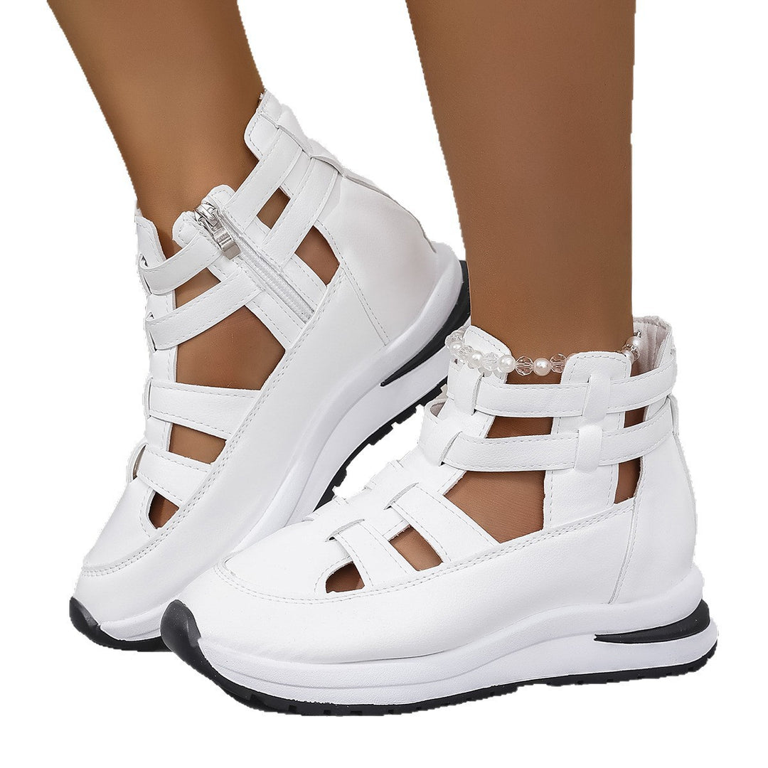 Damen Sportliche Plateausandalen mit verstellbarem Riemendesign EB