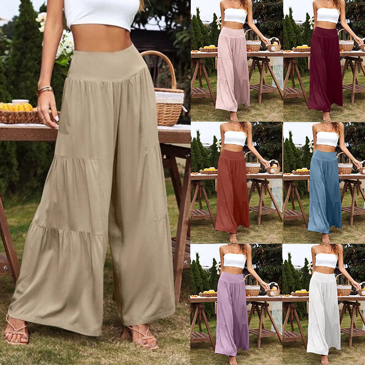 Damen Weite Sommerhose mit hohem Bund und luftiger Passform EB