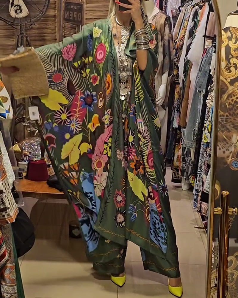 Damen Kimono mit floralen Mustern Heidi-Mode