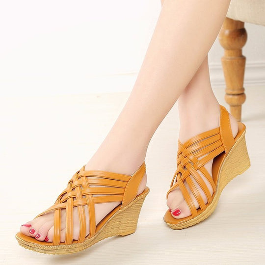 Damen Wedge-Sandalen mit elegantem Riemchen-Design und rutschfester Sohle EB