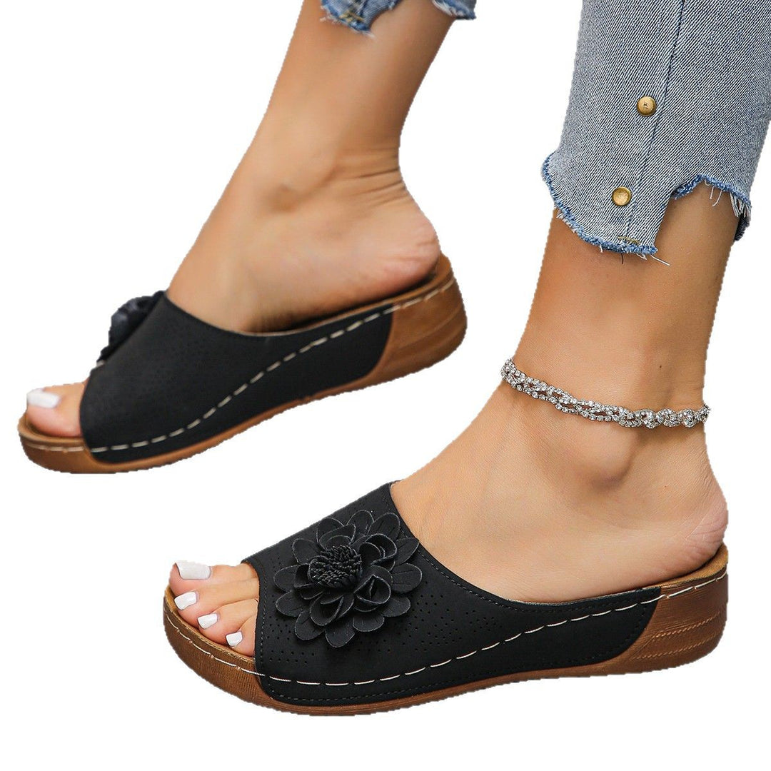 Damen Komfortable Clogs mit floralem Design und rutschfester Sohle EB