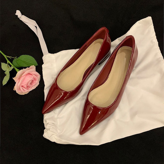 Damen elegante spitze Ballerinas aus hochwertigem Leder EB