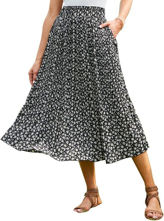 Damen Maxirock mit modischem Animal Print EB