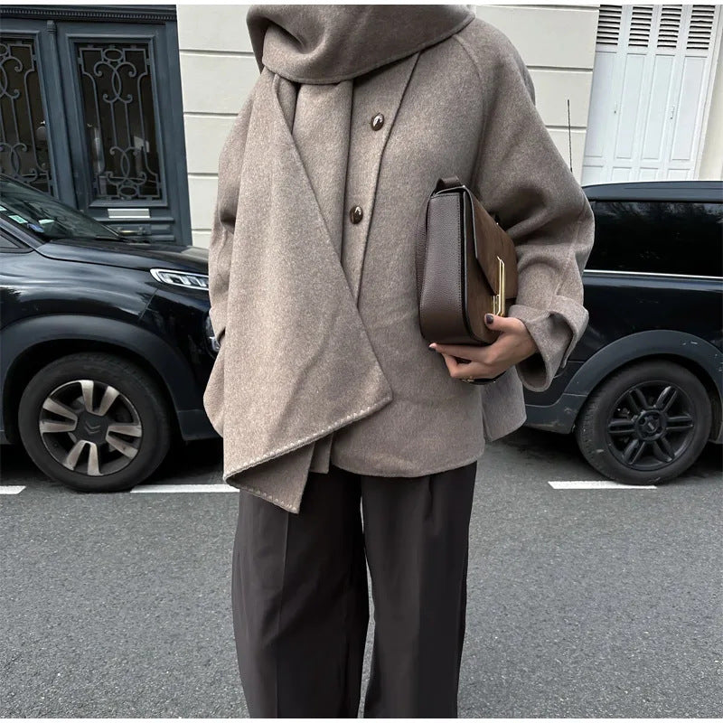 Damen Oversized Wolle-Strickjacke mit praktischer Knopfleiste EB