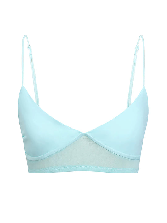 Damen nan bügelloser Soft-BH mit Mesh-Unterbrustband und verstellbaren Spaghettiträgern EB