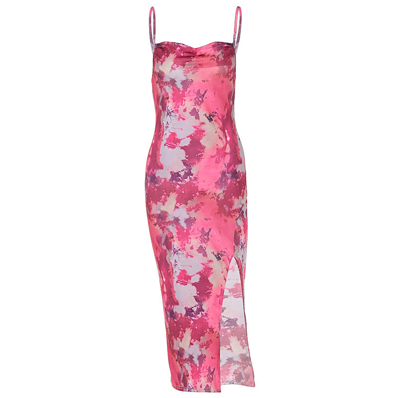 Damen Midi-Kleid mit asymmetrischem Saum und floralem Muster EB