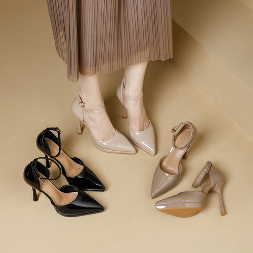 Damen elegante Pumps mit schmalem Riemen und spitz zulaufendem Design EB