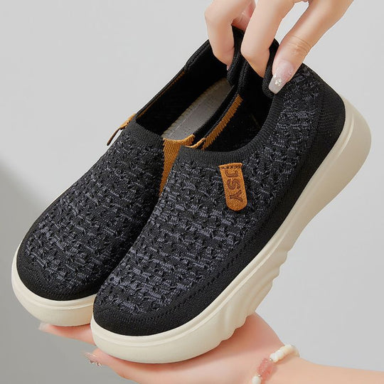 Damen Atmungsaktive Slip-On Sneakers mit elastischem Design EB