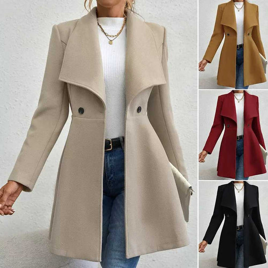 Damen schicke Übergangsjacke mit weitem Kragen EB