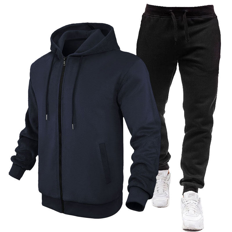 Herren Sportlicher Hoodie- und Jogginganzug mit Fleece-Futter und praktischen Taschen EB