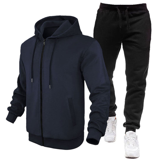 Herren Sportlicher Hoodie- und Jogginganzug mit Fleece-Futter und praktischen Taschen EB