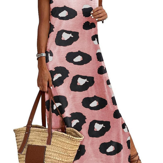 Damen Maxikleid mit elegantem Leopardenmuster EB