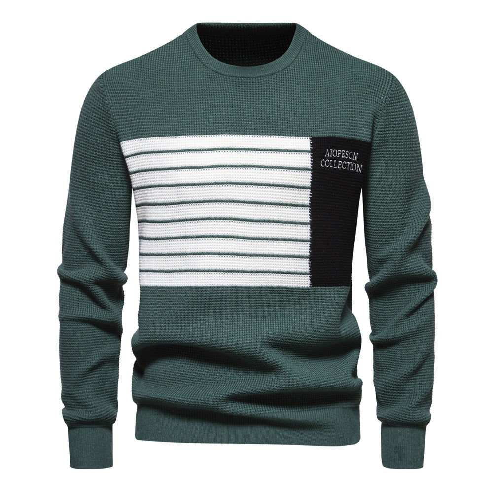 Herren Pullover mit modernem Strukturdesign und auffälligen Farbdetails EB