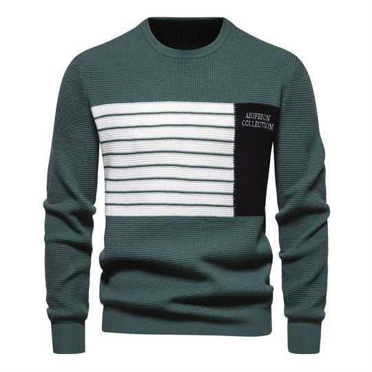 Herren Pullover mit modernem Strukturdesign und auffälligen Farbdetails EB