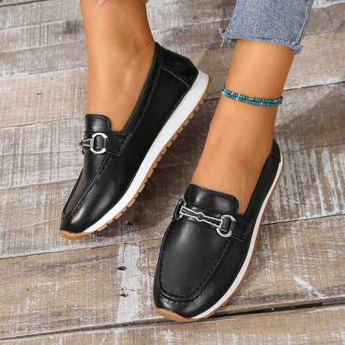 Damen Elegante Mokassins mit modischem Schnallen-Detail EB