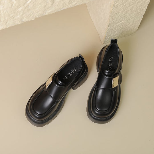 Damen modische Plateau-Slipper mit glänzender Oberfläche und stabiler Gummisohle EB