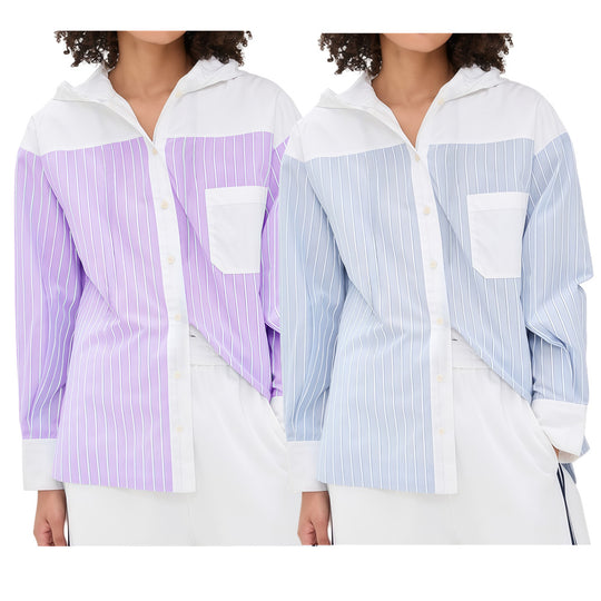 Damen elegante Satinbluse mit Puffärmeln und modernem Kragen EB