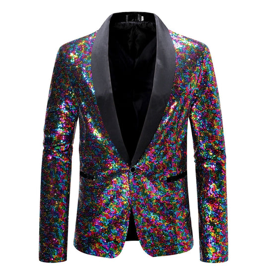 EB Herren Pailletten-Blazer mit Schalkragen