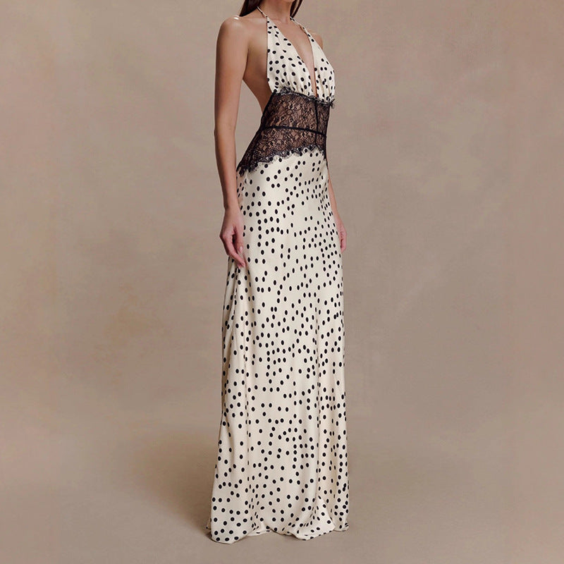 Damen Elegantes Abendkleid mit Spitzeneinsatz EB