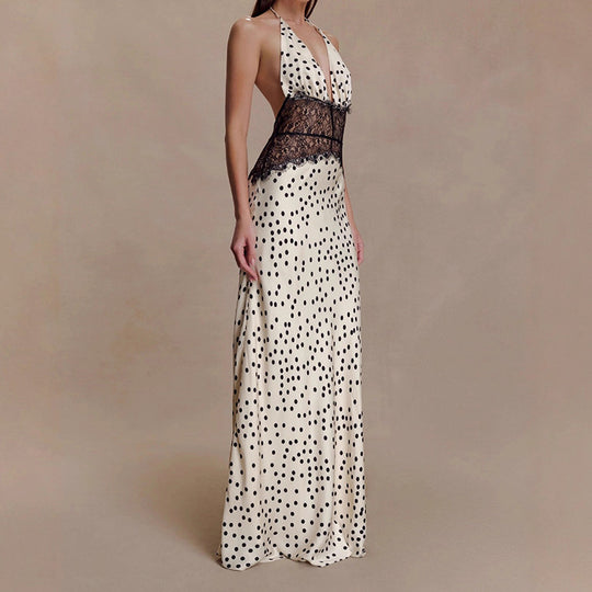 Damen Elegantes Abendkleid mit Spitzeneinsatz EB