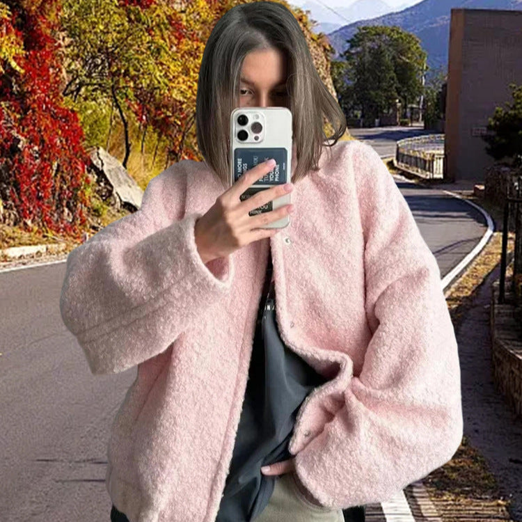 Damen Gemütlicher Teddy-Mantel mit oversized Schnitt EB