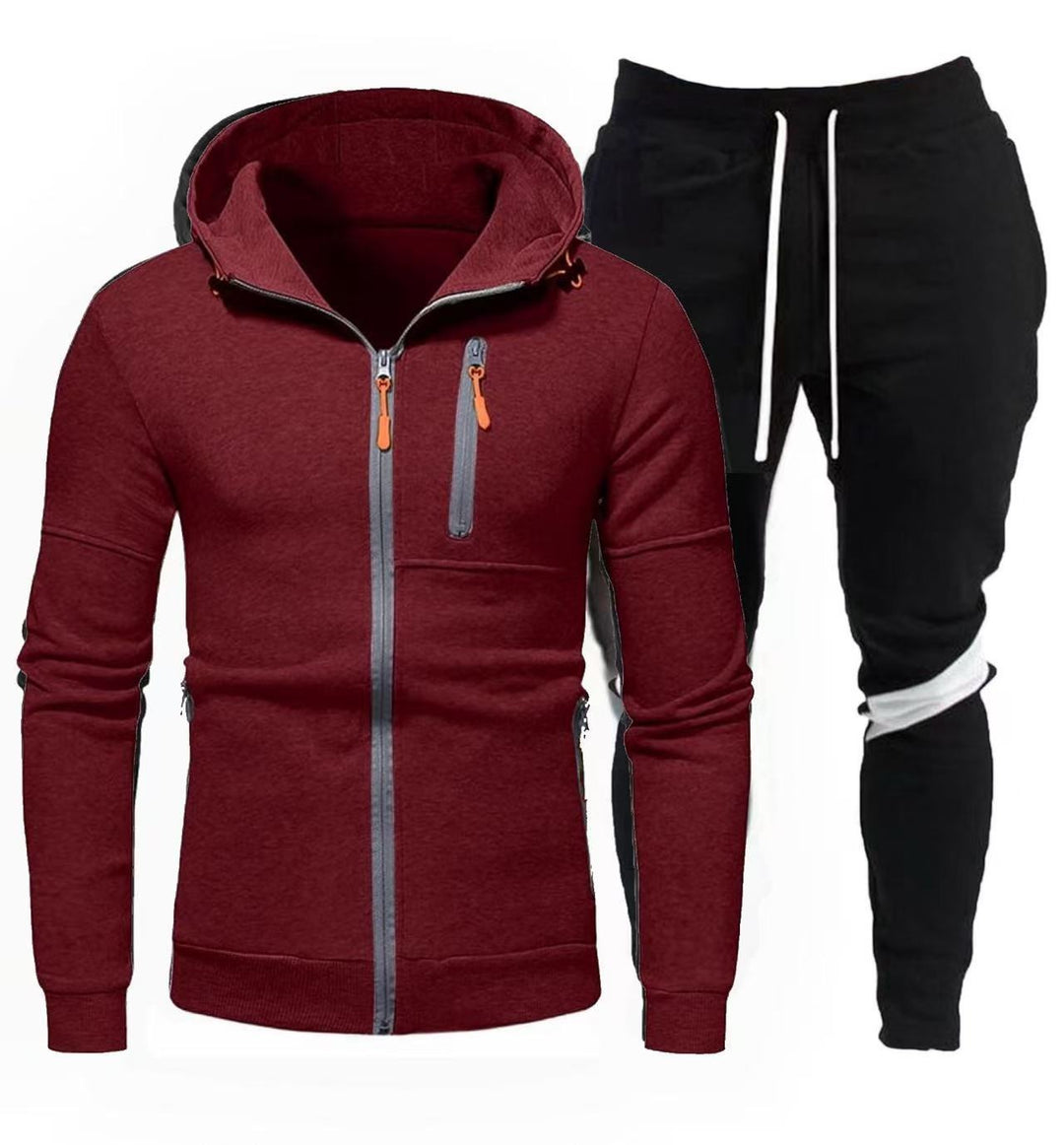 Herren sportliche Kapuzenjacke mit praktischem Reißverschluss und Jogginghose EB